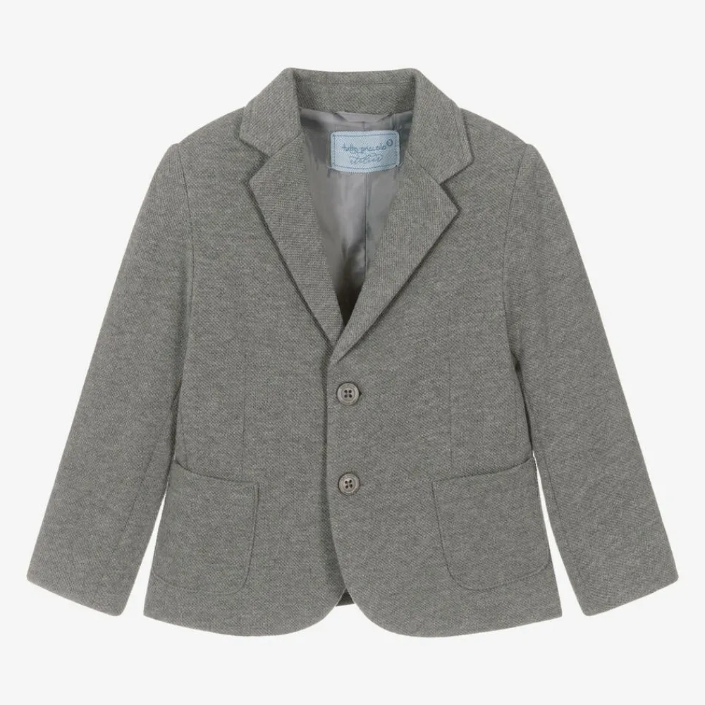 Tutto Piccolo Coats & Jackets*Boys Grey Cotton Blazer