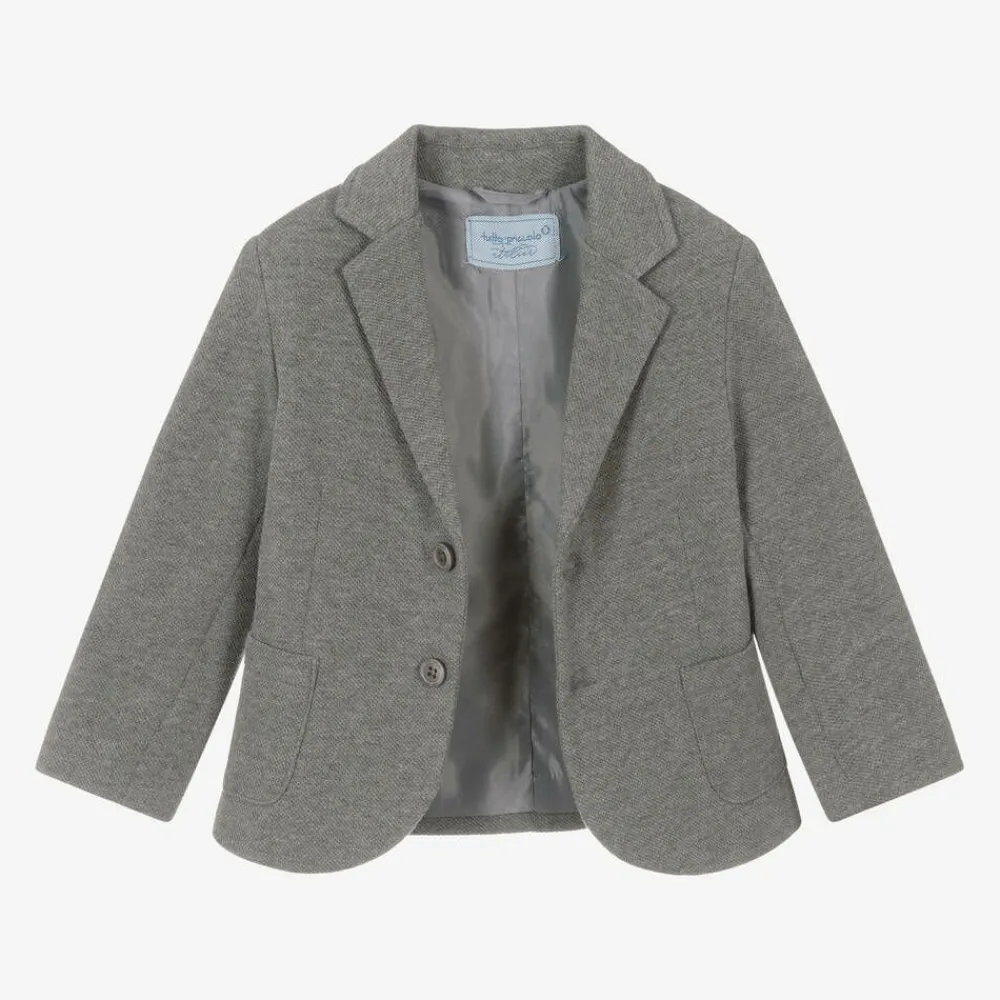 Tutto Piccolo Coats & Jackets*Boys Grey Cotton Blazer