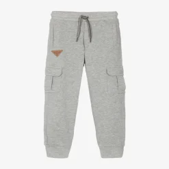 Boboli Trousers*Boys Grey Cotton Cargo Joggers