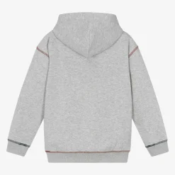 Tommy Hilfiger Tops*Boys Grey Cotton Contrast Stitch Hoodie