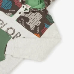 Boboli Tops*Boys Grey Cotton Explore Hoodie