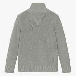 Tommy Hilfiger Tops*Boys Grey Cotton Knit Cardigan