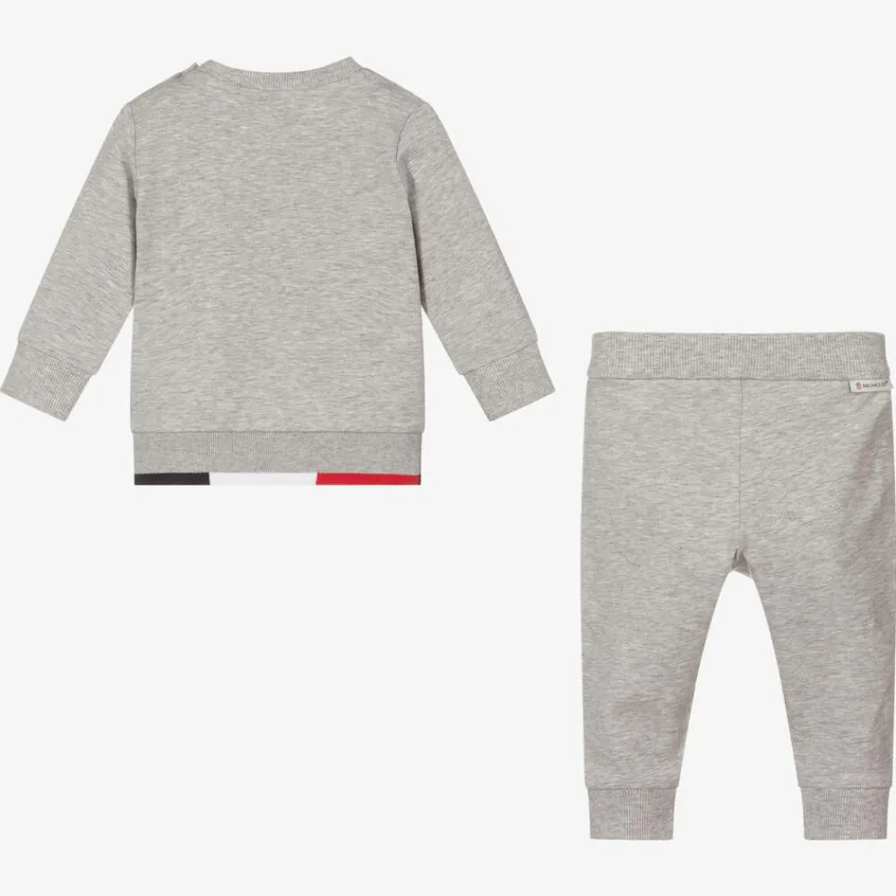 Moncler Enfant Tracksuits|Tracksuits*Boys Grey Cotton Logo Tracksuit