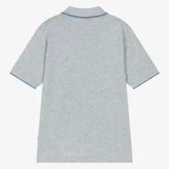 BOSS Tops*Boys Grey Cotton Polo Shirt