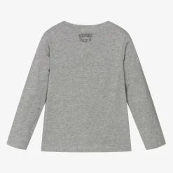 KENZO KIDS Tops*Boys Grey Cotton Varsity Tiger Top