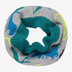 Boboli Scarves*Boys Grey Dinosaur Snood