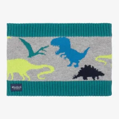 Boboli Scarves*Boys Grey Dinosaur Snood
