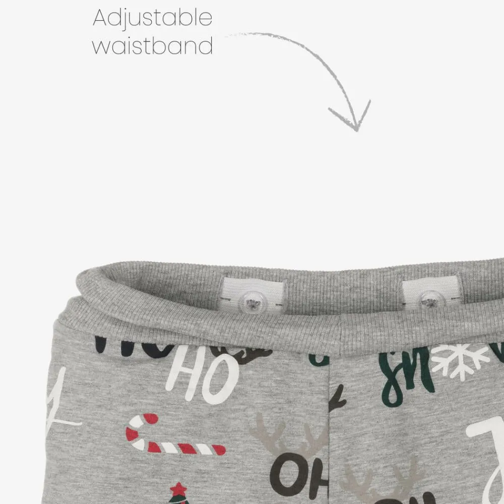 NAME IT Trousers*Boys Grey Festive Cotton Joggers