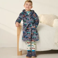 Hatley Towels & Robes*Boys Grey Fleece Dressing Gown