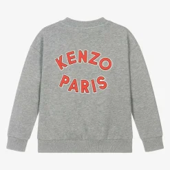 KENZO KIDS Tops*Boys Grey Marl Cotton Sweatshirt