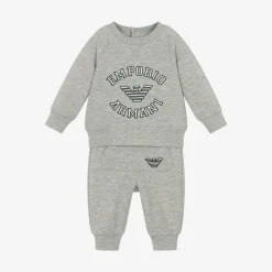 Emporio Armani Tracksuits*Boys Grey Marl Cotton Tracksuit