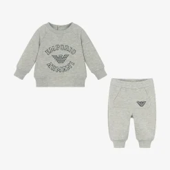 Emporio Armani Tracksuits*Boys Grey Marl Cotton Tracksuit