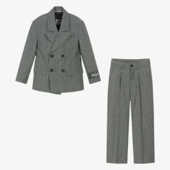 BOSS Suits*Boys Grey Monogram Logo Suit