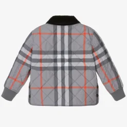 Burberry Coats & Jackets*Boys Grey Oversized Check Quilted Jacket