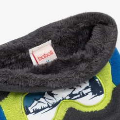 Boboli Scarves*Boys Grey Ski-Themed Snood