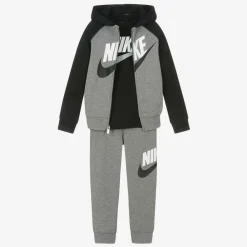 Nike Tracksuits*Boys Grey Swoosh Tracksuit Set
