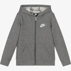 Nike Activewear*Boys Grey Zip-Up Hooded Top