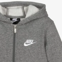 Nike Activewear*Boys Grey Zip-Up Hooded Top
