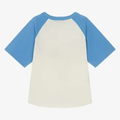 Rock Your Baby Tops*Boys Ivory & Blue Cotton Car T-Shirt
