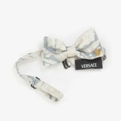 Versace Clothing Accessories*Boys Ivory & Grey Barocco Bow Tie