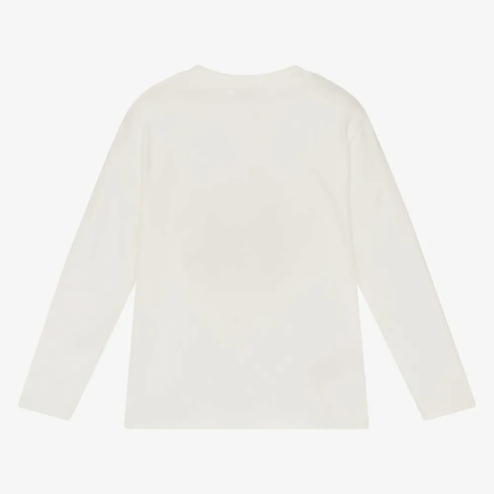 Mayoral Tops*Boys Ivory Cotton Blue Car Print Top