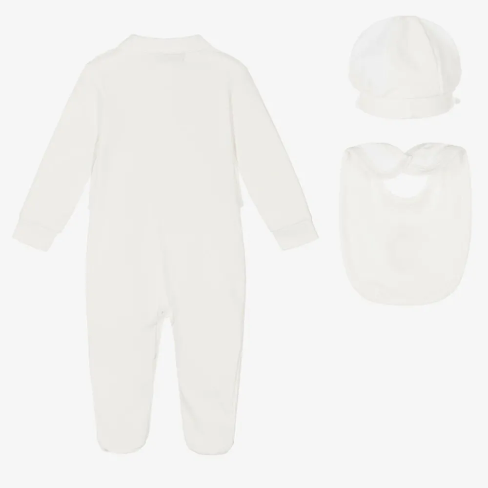 Beau KiD Gifts|Babysuits*Boys Ivory Cotton Crest Babysuit Set