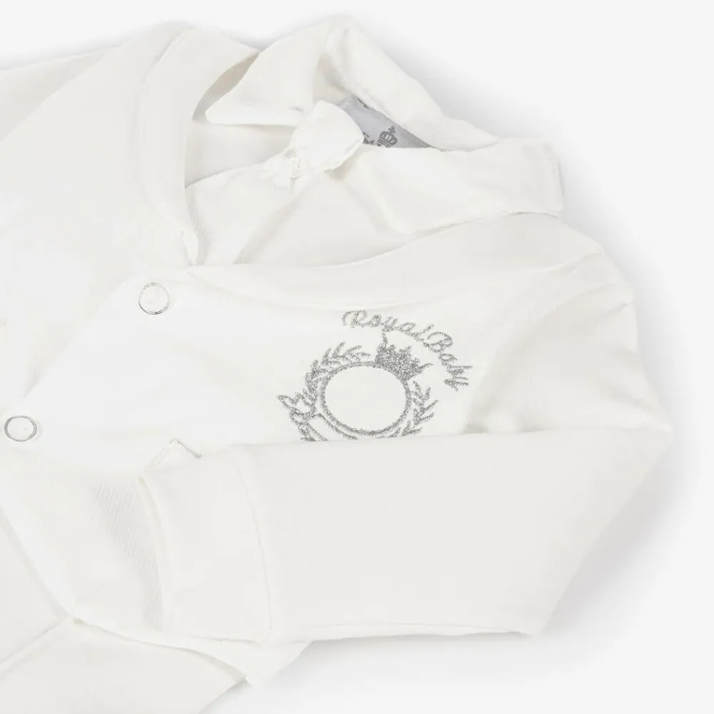 Beau KiD Gifts|Babysuits*Boys Ivory Cotton Crest Babysuit Set