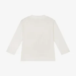 Il Gufo Tops*Boys Ivory Cotton Hedgehog Top