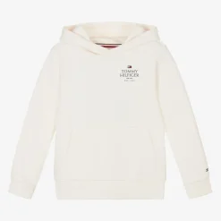 Tommy Hilfiger Tops*Boys Ivory Cotton Hoodie