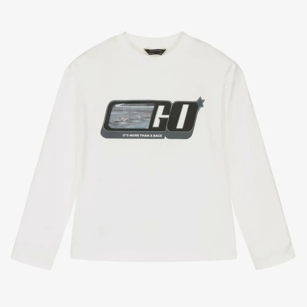 Mayoral Nukutavake Tops*Boys Ivory Cotton Lenticular Top