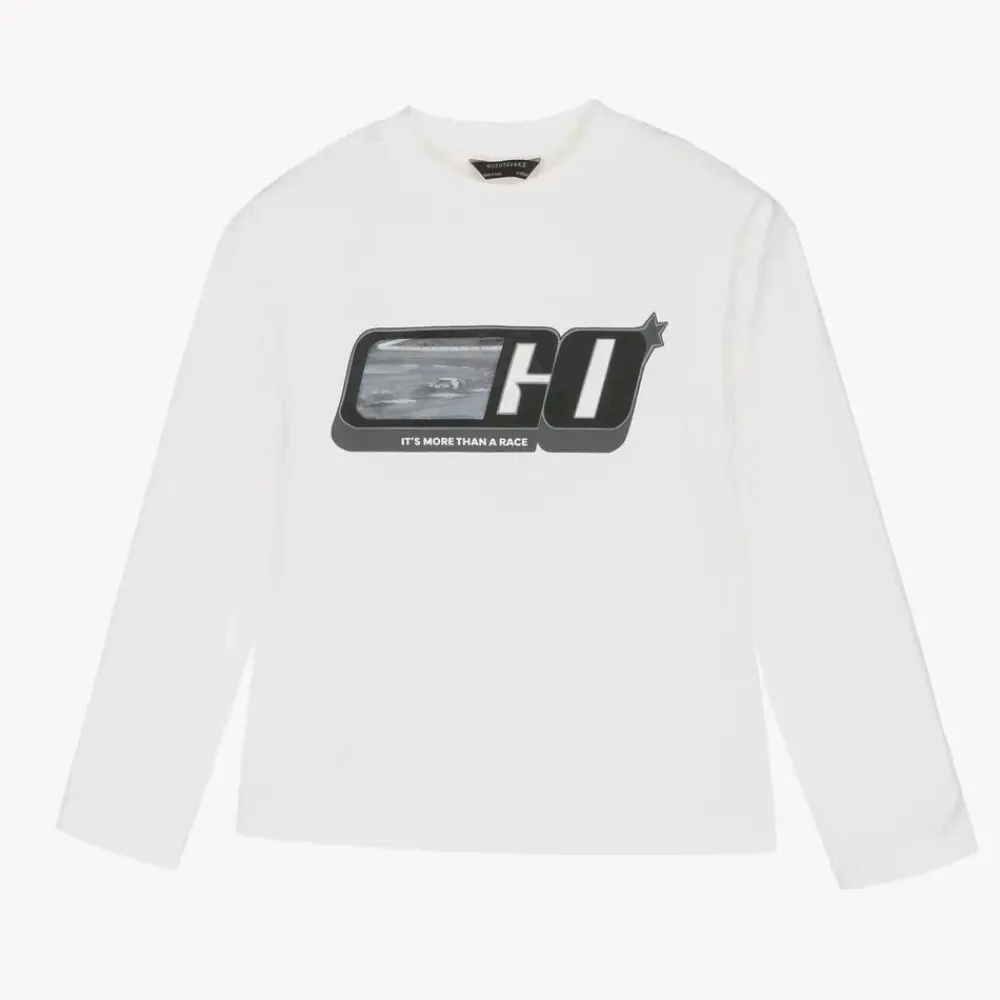 Mayoral Nukutavake Tops*Boys Ivory Cotton Lenticular Top