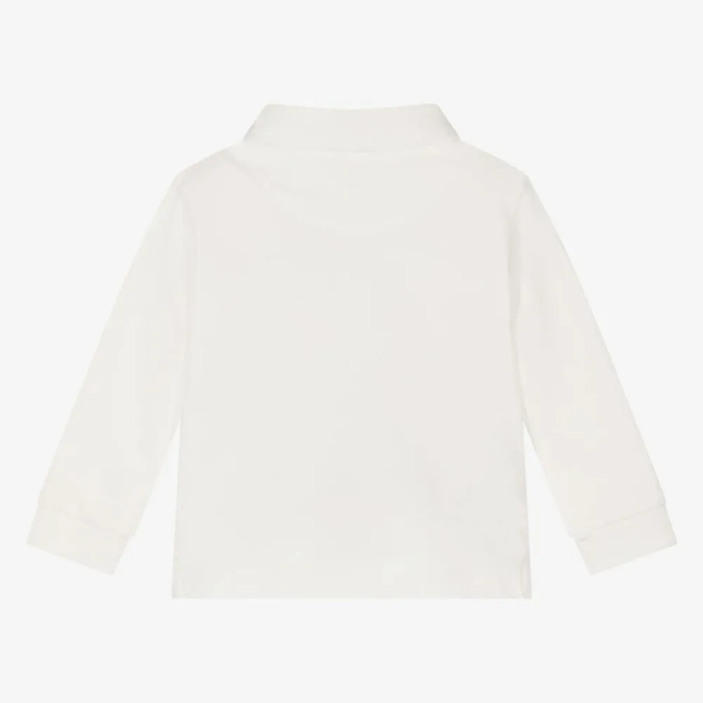 Mayoral Tops*Boys Ivory Cotton Polo Shirt