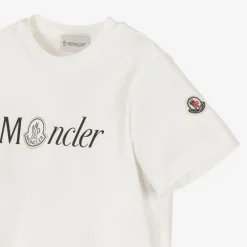 Moncler Enfant Tops*Boys Ivory Cotton T-Shirt