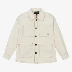 Emporio Armani Coats & Jackets*Boys Ivory Cotton Twill Jacket