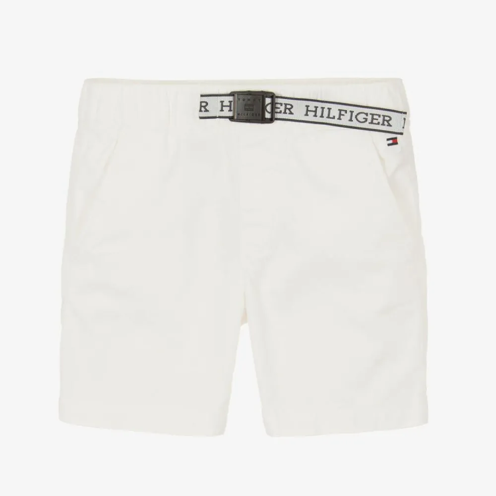 Tommy Hilfiger Shorts*Boys Ivory Organic Cotton Shorts AncientWhite