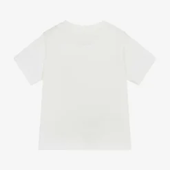 Stella McCartney Kids Tops*Boys Ivory Organic Cotton Slogan T-Shirt