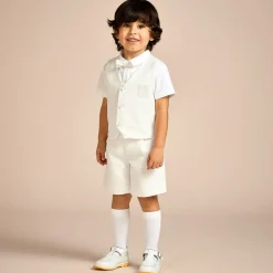 Beatrice amp; George Suits|Suits*Boys Ivory Viscose Shorts Suit