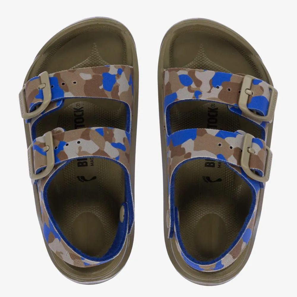 Birkenstock Sandals*Boys Khaki Green & Blue Camouflage Sandals