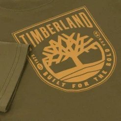 Timberland Tops*Boys Khaki Green Organic Cotton T-Shirt