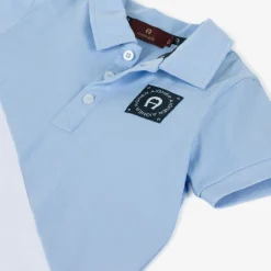 AIGNER Tops*Boys Light Blue Cotton Polo Shirt