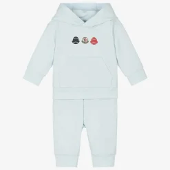 Moncler Enfant Tracksuits*Boys Light Blue Cotton Tracksuit