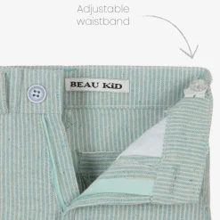 Beau KiD Suits*Boys Mint Blue Cotton Stripe Shorts Suit