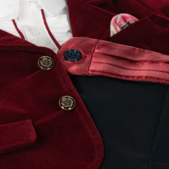Andreeatex Suits|Suits*Boys Navy Blue & Red Velvet Suit