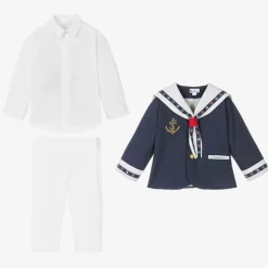 Andreeatex Suits*Boys Navy Blue & White Sailor Suit