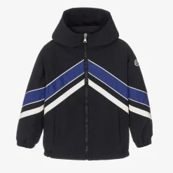 Moncler Enfant Coats & Jackets*Boys Navy Blue & White Tseren Jacket