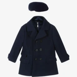 Beau KiD Coats & Jackets*Boys Navy Blue Coat & Hat Set