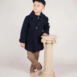 Beau KiD Coats & Jackets*Boys Navy Blue Coat & Hat Set