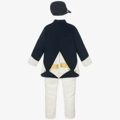Andreeatex Suits|Suits*Boys Navy Blue Cotton & Satin Suit