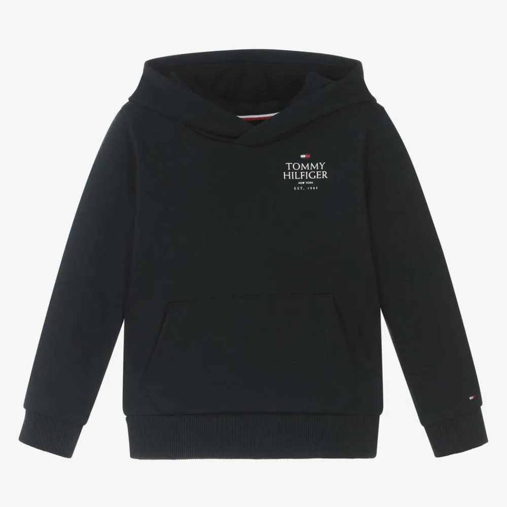Tommy Hilfiger Tops*Boys Navy Blue Cotton Hoodie