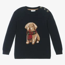 iDO Baby Tops*Boys Navy Blue Cotton Knit Sweater